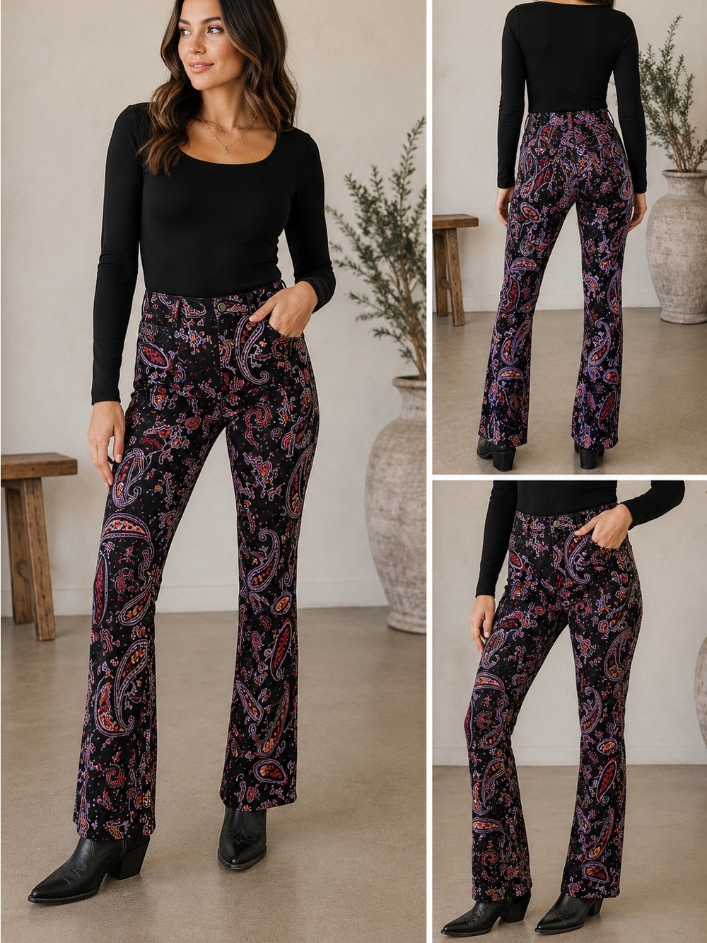 WeWoreWhat Paisley Satin Pants • NWT • Size 29